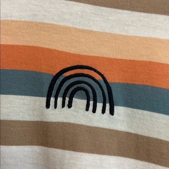 Madewell Embroidered Rainbow Striped Tee XXS - Picture 8 of 11